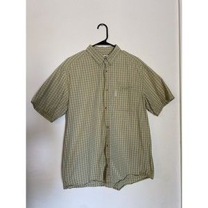 Columbia Sportswear Shirt Men’s Size L Button Down Plaid‎ Short Sleeve Brown